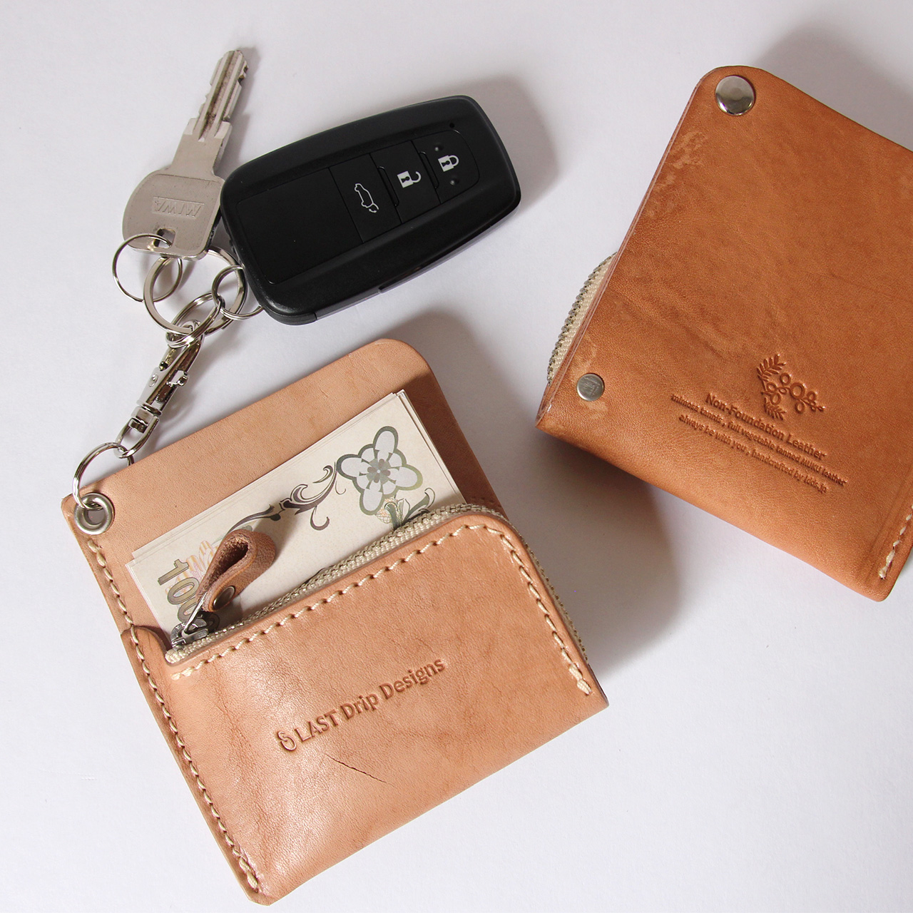 薄型軽量のミニ財布 スマートウォレット＆キーホルダー（小銭入れ付き